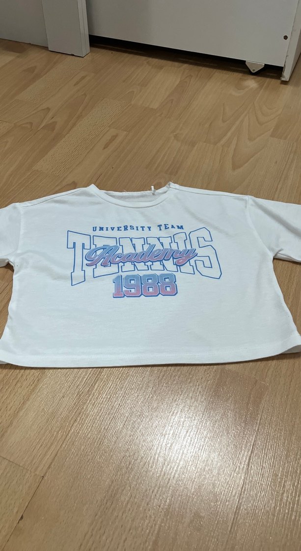 Beyaz Baskılı Kız Tişörtü - Görsel 3