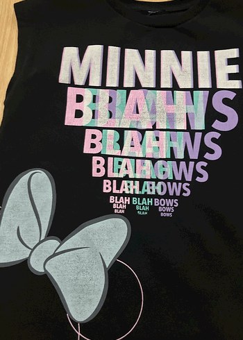 Kız Çocuk Siyah Baskılı Tişört - Görsel 2