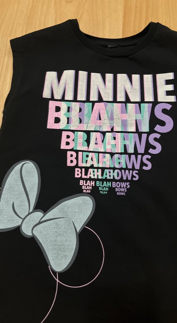 Kız Çocuk Siyah Baskılı Tişört - Görsel 2