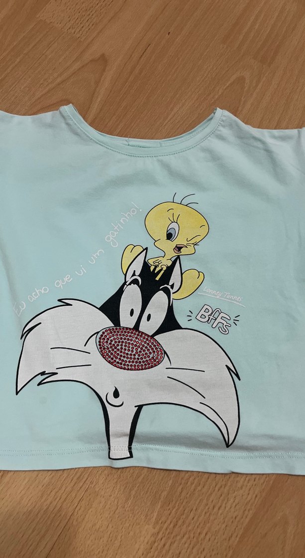 Mavi Baskılı Kız Çocuk Tişörtü - Görsel 2