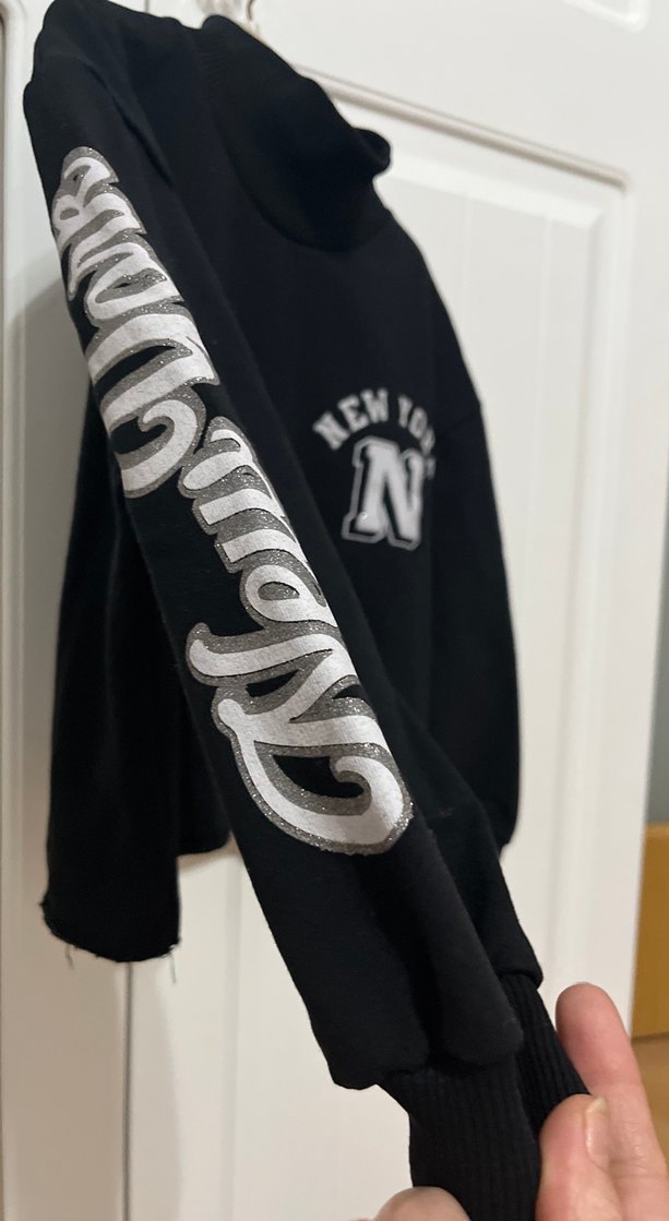 Siyah Baskılı Yarım Boğazlı Sweatshirt - Görsel 3