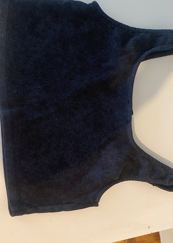 l Beden Siyah Denim pamuk Straplez Spor bluz