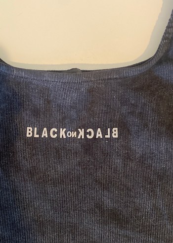 Boyner Siyah Denim pamuk Straplez Spor bluz
