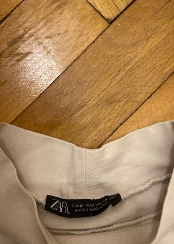 Kadın krem rengi  Uzun Kollu  hafif düşük bel  Klasik Tişört - Görsel 3