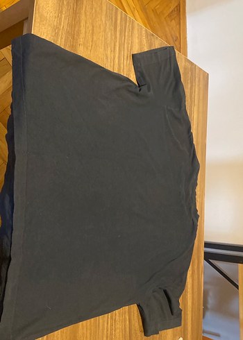 Kadın Siyah Baskılı Uzun Kollu oversize Denim tişört - Görsel 3