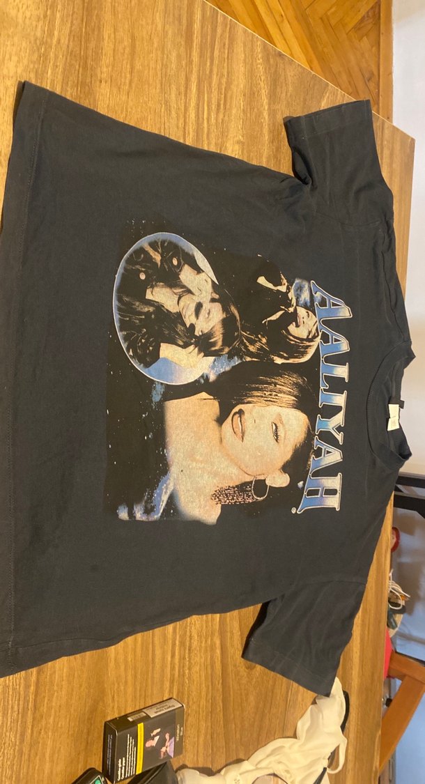 Kadın Siyah Baskılı Uzun Kollu  oversize Denim  tişört - Görsel 2