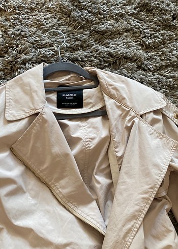 Bej ithal manto  Kadın Trençkot - Görsel 4