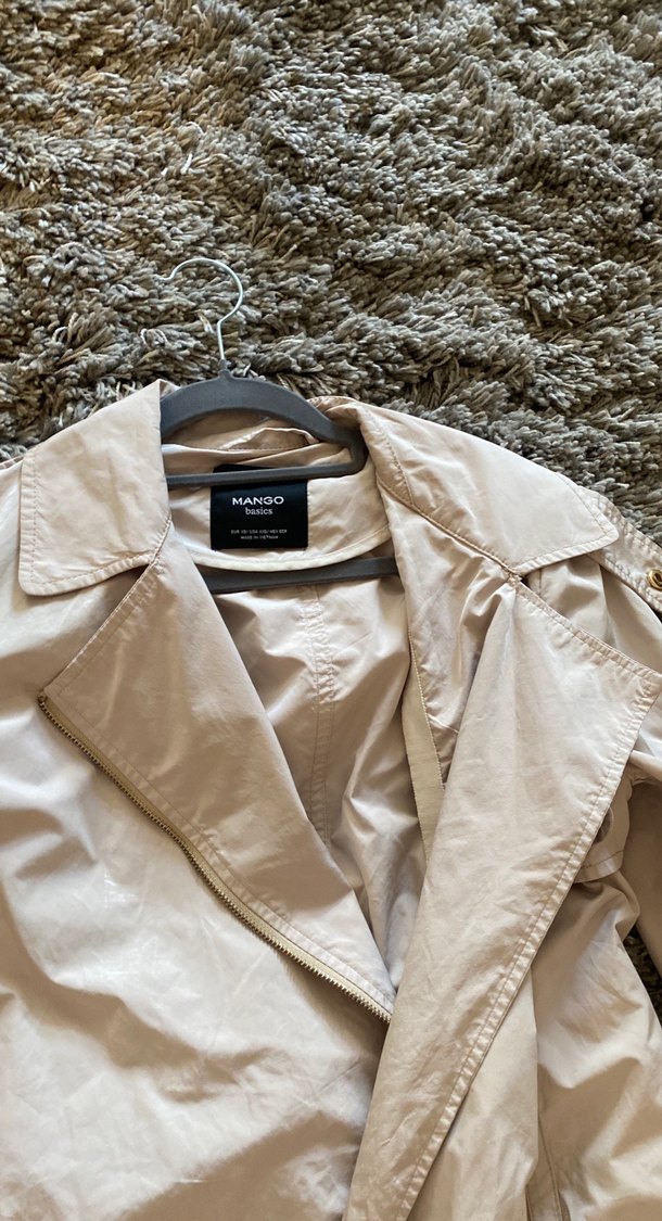 Bej ithal manto  Kadın Trençkot - Görsel 4