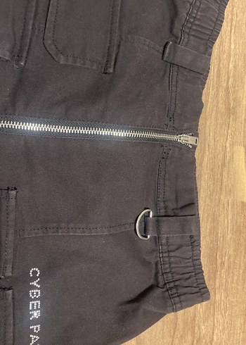 Siyah Cepli Fermuarlı Mini Denim Etek - Görsel 4