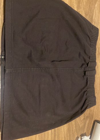 Siyah Cepli Fermuarlı Mini Denim Etek - Görsel 3