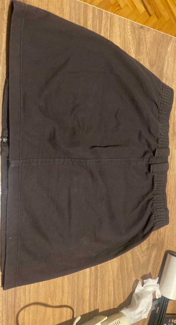 Siyah Cepli Fermuarlı Mini Denim Etek - Görsel 3