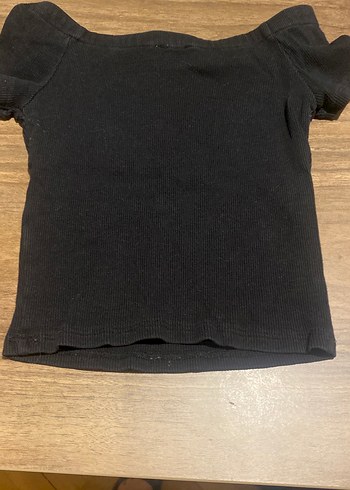 Siyah Kısa Kollu  boşu Kadın Bluz - Görsel 3