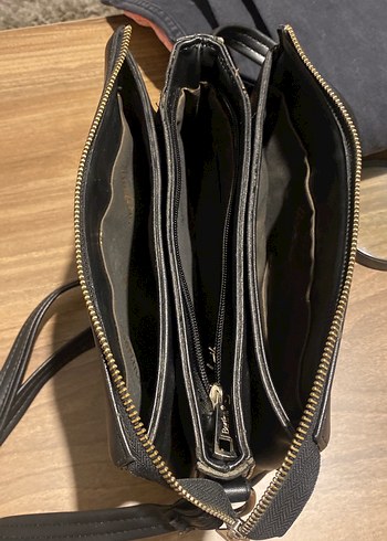 Klasik Siyah suni  Deri Kadın kol çantası - Görsel 4