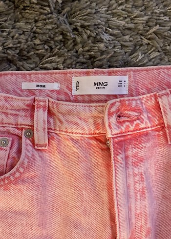 Pembe normal kesim taşlanmış KadınKot Pantolon - Görsel 2