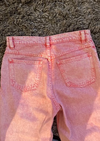 Pembe normal kesim taşlanmış KadınKot Pantolon - Görsel 4