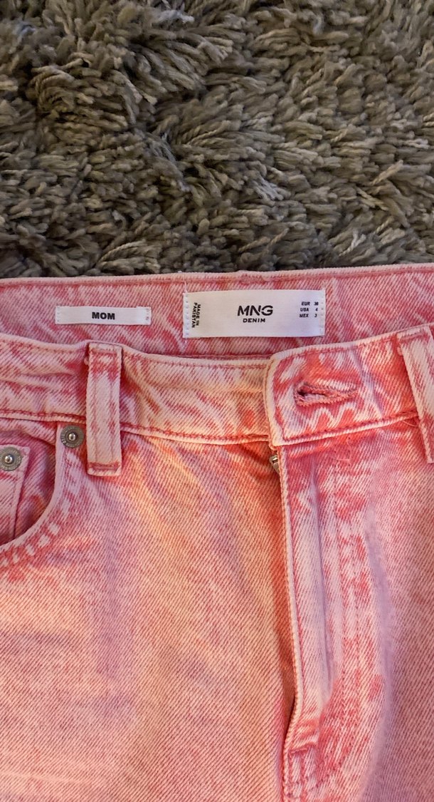 Pembe normal kesim taşlanmış  KadınKot Pantolon - Görsel 2