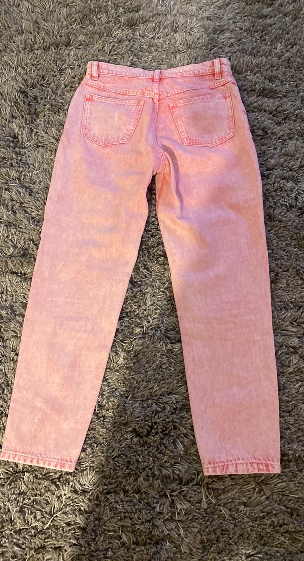 Pembe normal kesim taşlanmış  KadınKot Pantolon - Görsel 3