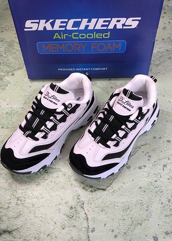 38 Beden Skechers Kadın Siyah Beyaz Spor Ayakkabı