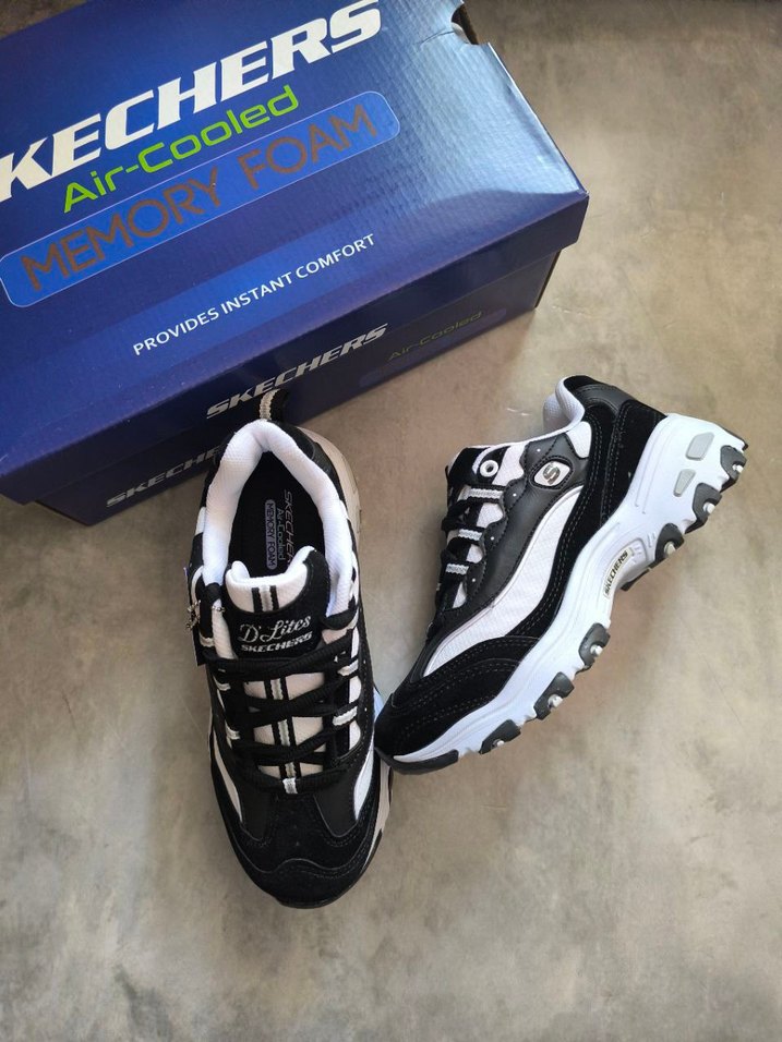 Skechers Siyah-Beyaz Spor Ayakkabı - Görsel 4