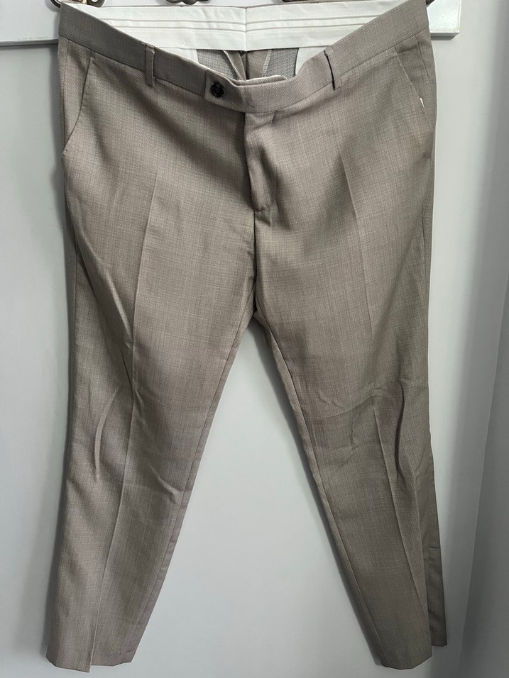 Bej Erkek Klasik Kesim Takım Elbise - Görsel 5