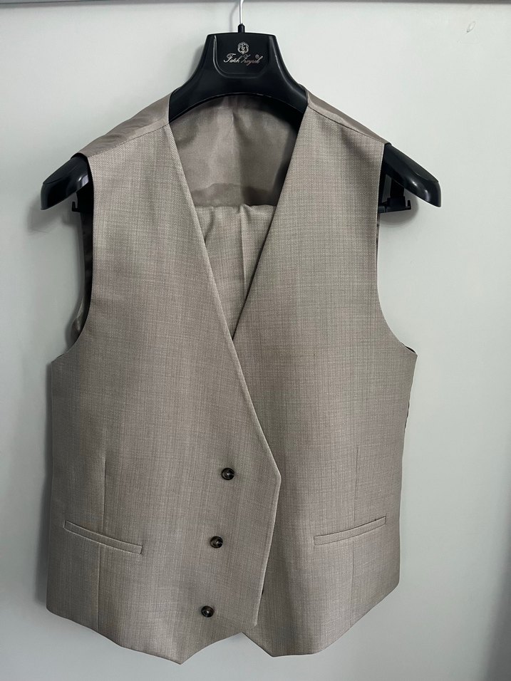 Bej Erkek Klasik Kesim Takım Elbise - Görsel 3