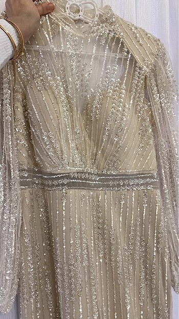 bej rengi abiye - Görsel 5