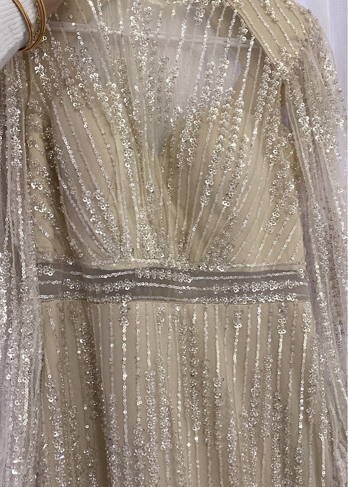 bej rengi abiye - Görsel 5