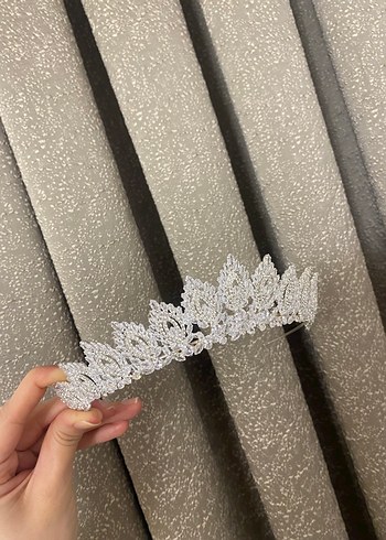 Payetli Beyaz Bohem Gelin Tacı - Görsel 4