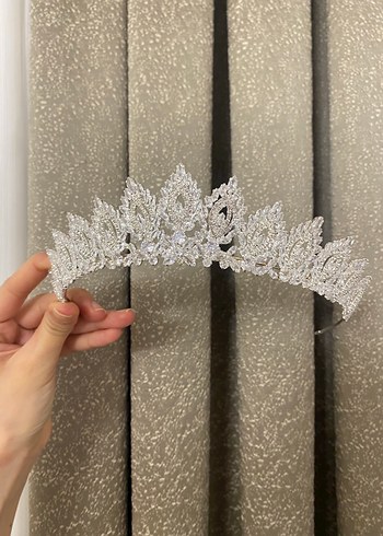 Payetli Beyaz Bohem Gelin Tacı - Görsel 2