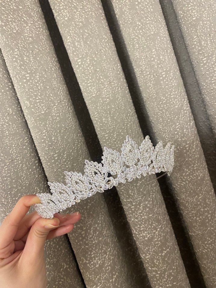 Payetli Beyaz Bohem Gelin Tacı - Görsel 4