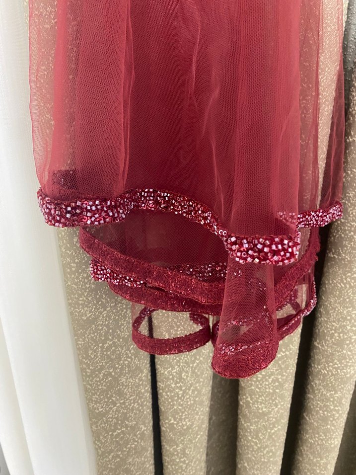 Bordo Payetli Örgü Taç - Görsel 4