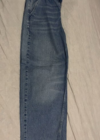 Gri Kadın Denim Geniş Kesim Midi Jean - Görsel 2