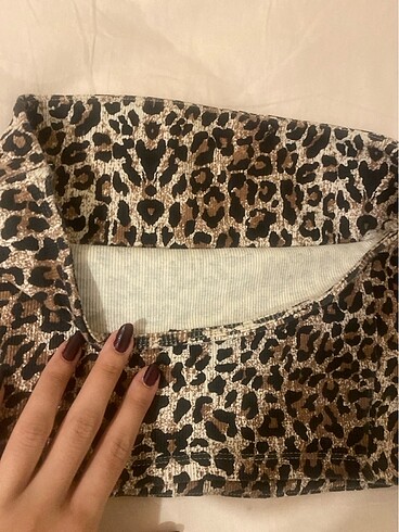 s Beden kahverengi Renk Leoparlı crop