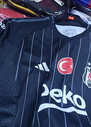 Siyah BJK Erkek Forma, Kısa Kollu, Dar Kesim - Görsel 5