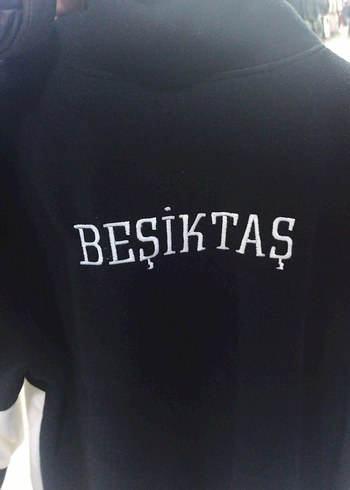 Beşiktaş Siyah Beyaz Fermuarlı Polar - Görsel 5