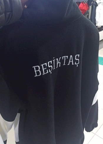 Beşiktaş Siyah Beyaz Fermuarlı Polar - Görsel 3