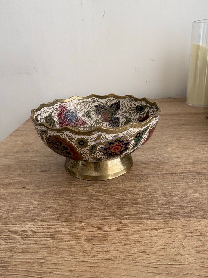 Çiçek Desenli Bohem prinç Tabak - Görsel 2