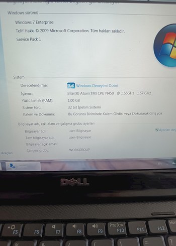 Beden Renk Dell Inspiron Mini Siyah Dizüstü Bilgisayar