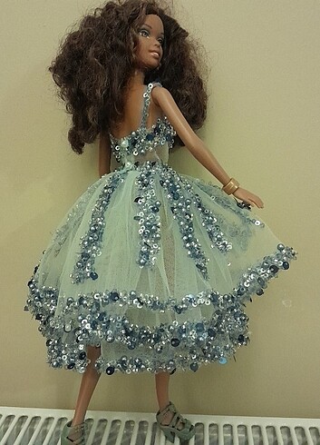 Mavi pullu Barbie parti elbisesi #Barbie #Elyapımı #Handmade
