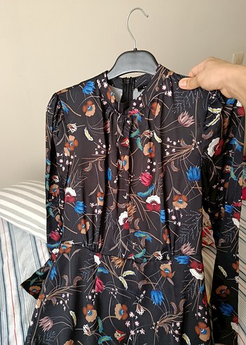 Çiçek Desenli Uzun Kollu Bohem Elbise - Görsel 3