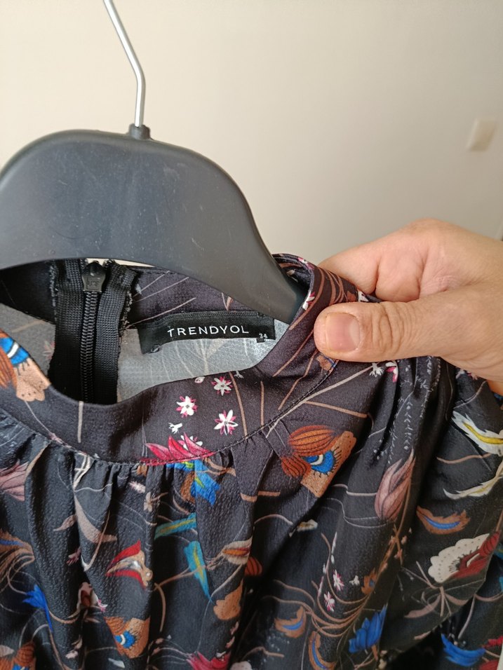 Çiçek Desenli Uzun Kollu Bohem Elbise - Görsel 4