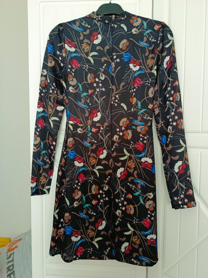 Çiçek Desenli Uzun Kollu Bohem Elbise - Görsel 2