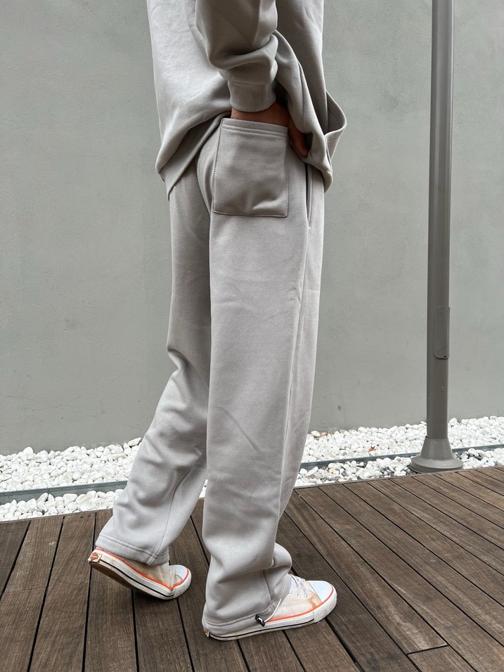 Gri Oversize Unisex Eşofman Altı - Görsel 3