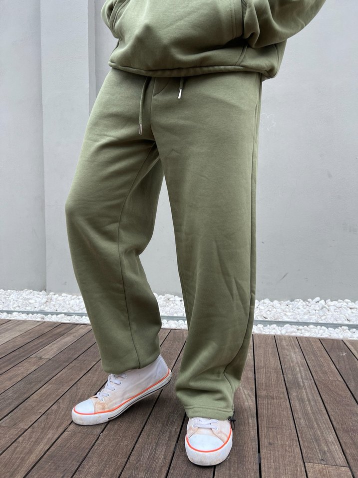 Haki Oversize Unisex Eşofman Altı - Görsel 4