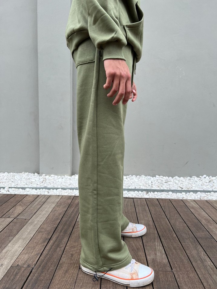 Haki Oversize Unisex Eşofman Altı - Görsel 2