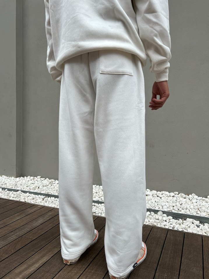 Beyaz Oversize Unisex Eşofman Altı - Görsel 5