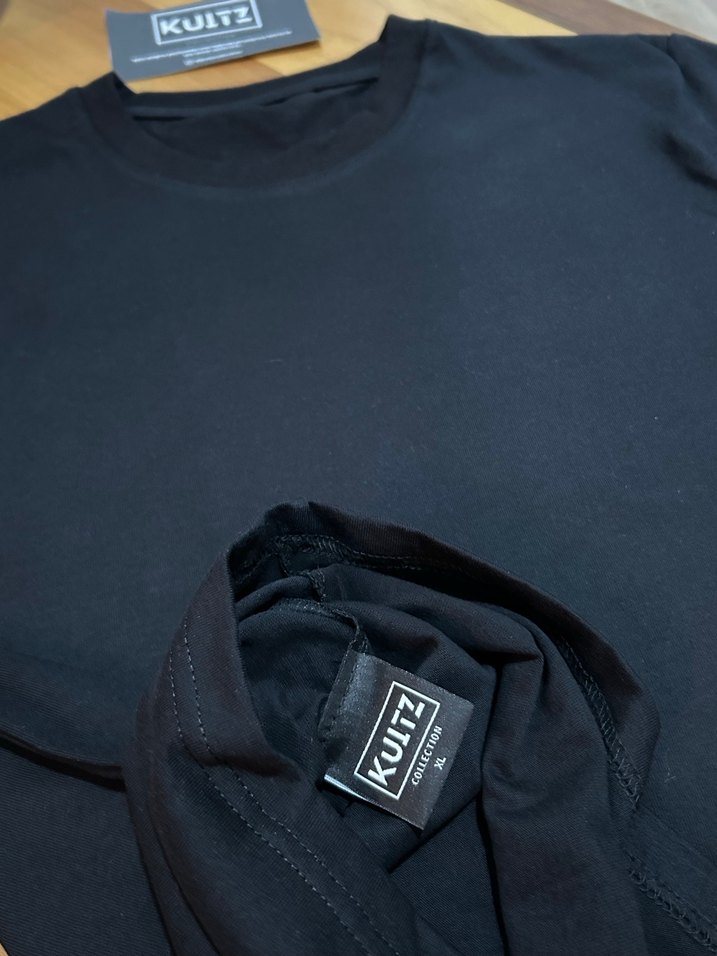 Siyah Basic Kalıp Unisex Tişört - Görsel 3