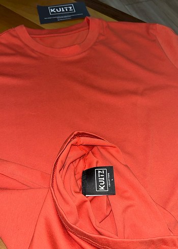 Orange Basic Kalıp Unisex Tişört - Görsel 2