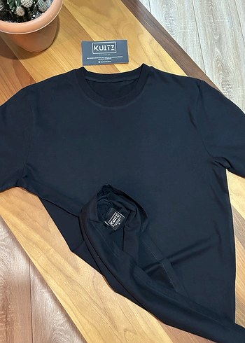 Siyah Basic Kalıp Unisex Tişört - Görsel 2
