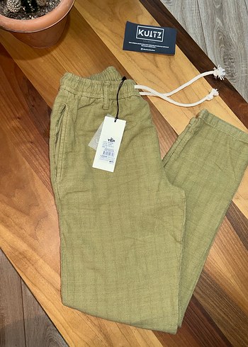 Haki Modern Keten Pantolon Yüksek Kalite - Görsel 7